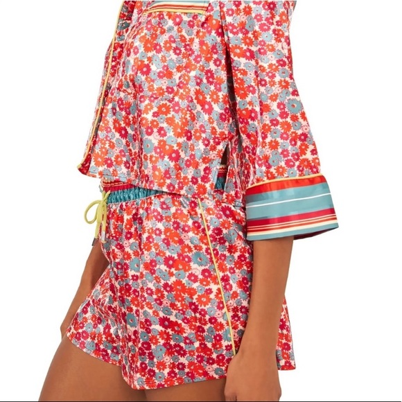 Free People Pillow Talk Satin PJ Pajama Set Retro Floral NWT - Picture 4 of 12